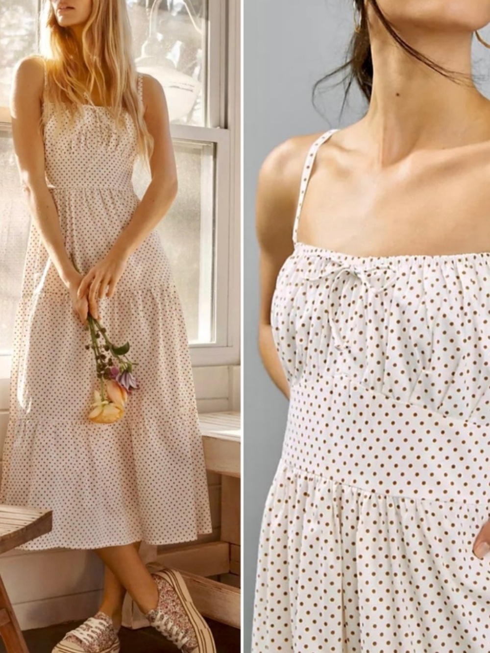 Faithfull The Brand Alexia Dot Print Midi Dress